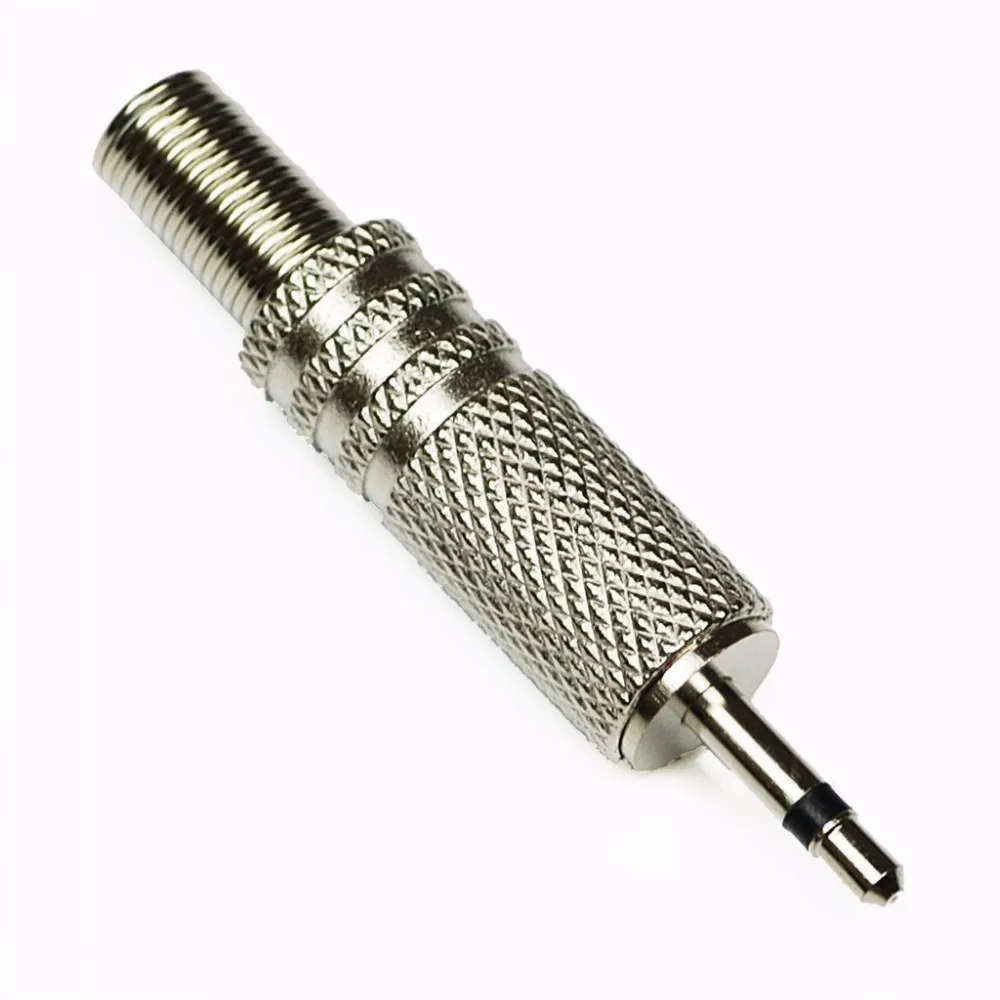 10pcs silver 2.5mm Mono Unbalanced Male Plug Jack Solder Audio Cable