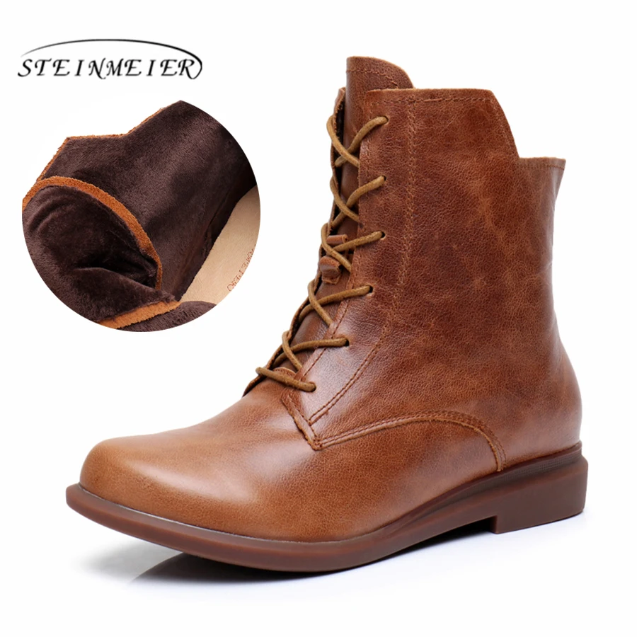 Genuine Leather Ankle Boots Comfortable quality soft Shoes Brand