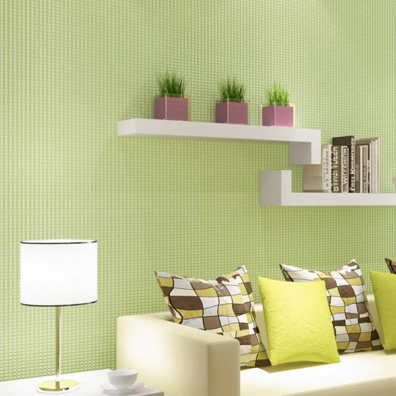 

Free Shipping Custom green wallpaper green nonwovens pure color color wallpaper living room bedroom background wallpaper