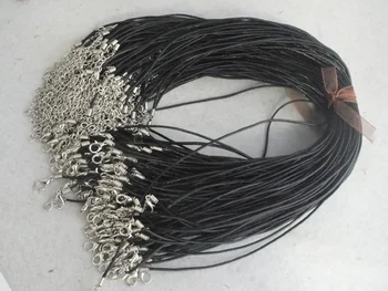 

FreeShipping!!! 500pcs/lot 1.5mm 18'' Black Handmade Round Necklace Leather Cord A-3355