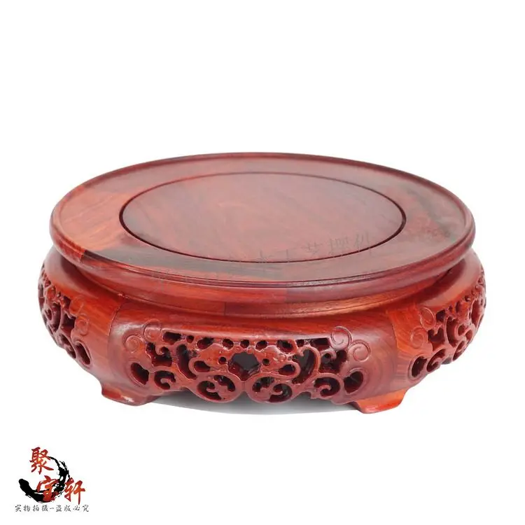 

red wingceltis woodcarving handicraft circular base of real wood of Buddha are recommended vase furnishing articles