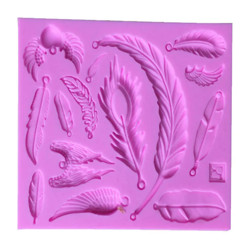 Fashion Feather Design Collections Fondant Cake Mold Lace Mold Food ...