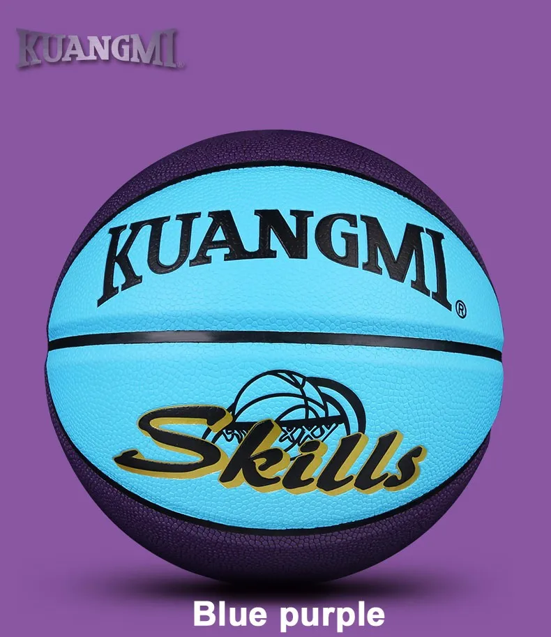 Kuangmi Multicolor Kids Game Basketball Women Men Shooting Trainer Ball Official Size 5 Outdoor Indoor Training Ball Street ball