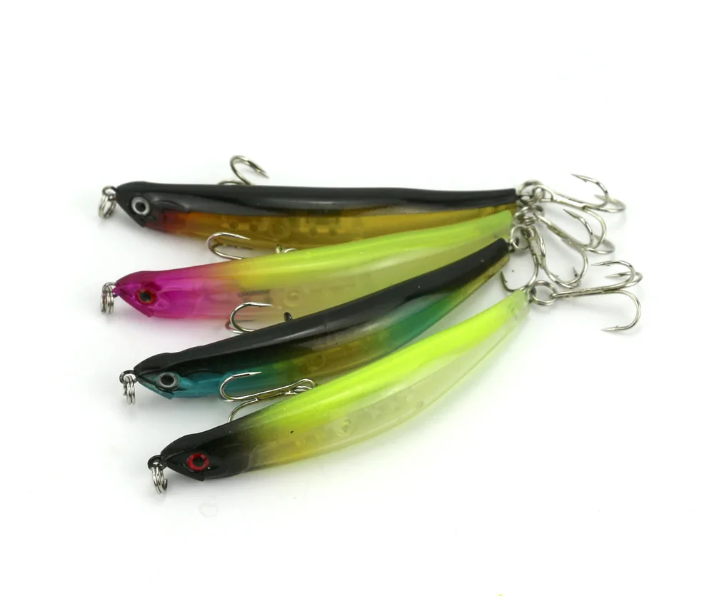  4 pcs MInnow Fishing Lures Artificial Minnow Lure Bent Hard Bait Swim bait Crank Fishing Hooks (MI0