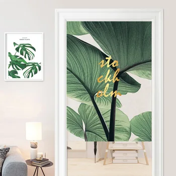

Leaves Botany Half-curtain Window Customize Partition Home Toilet Restaurant Kitchen Door Curtains