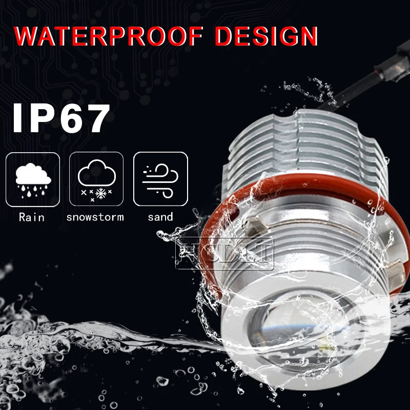 HCDLT GENUINE E39 80W LED DAYTIME RUNNING LIGHT E39 E60 E53 E63 E83 X3 E87 X5 LED MARKER KIT 6500K WHITE LED  HALO RING MARKER (4)