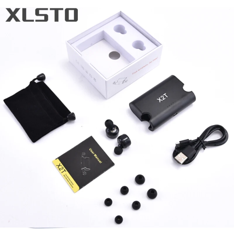 XLSTO X2T Wireless Earphone TWS Bluetooth Earphones Stereo noise canceling auricolari  Headset 1500mAh power bank box for iPhone (48)