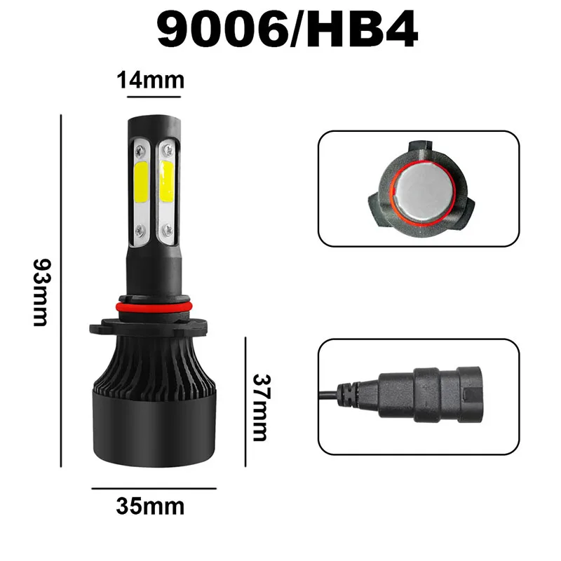 TF30 4 стороны люмен COB 100 Вт 10000lm H4 Hi короче спереди и длиннее сзади) H7 H11 9005 9006 Автомобильный светодиодный головной светильник лампы авто светодиодный налобный фонарь светодиодный C6 светильник 12v 24v