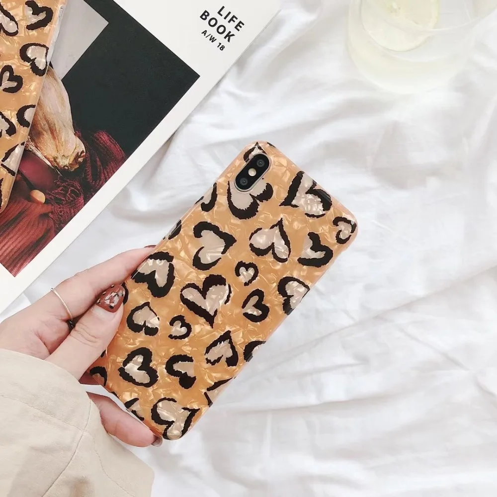 

Love Leopard For iphone 7 Case for iphone X XR for iPhone 6 6s plus 8 Plus Anti-knock Stylish TPU Soft IMD Fitted Cover