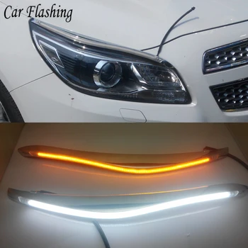 

Car Headlight LED Eyebrow Daytime Running Light DRL With Yellow Turn Signal Light For Chevrolet Malibu 2012 2013 2014 2015