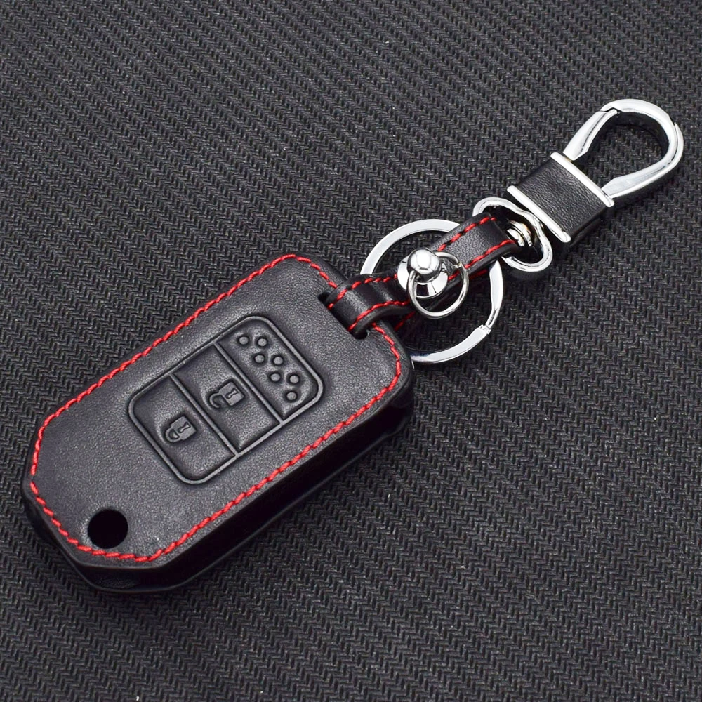 2 кнопки кожаный чехол для ключей для Honda Crider Accord jade CRV складной пульт дистанционного брелока Крышка Брелок протектор сумка аксессуар