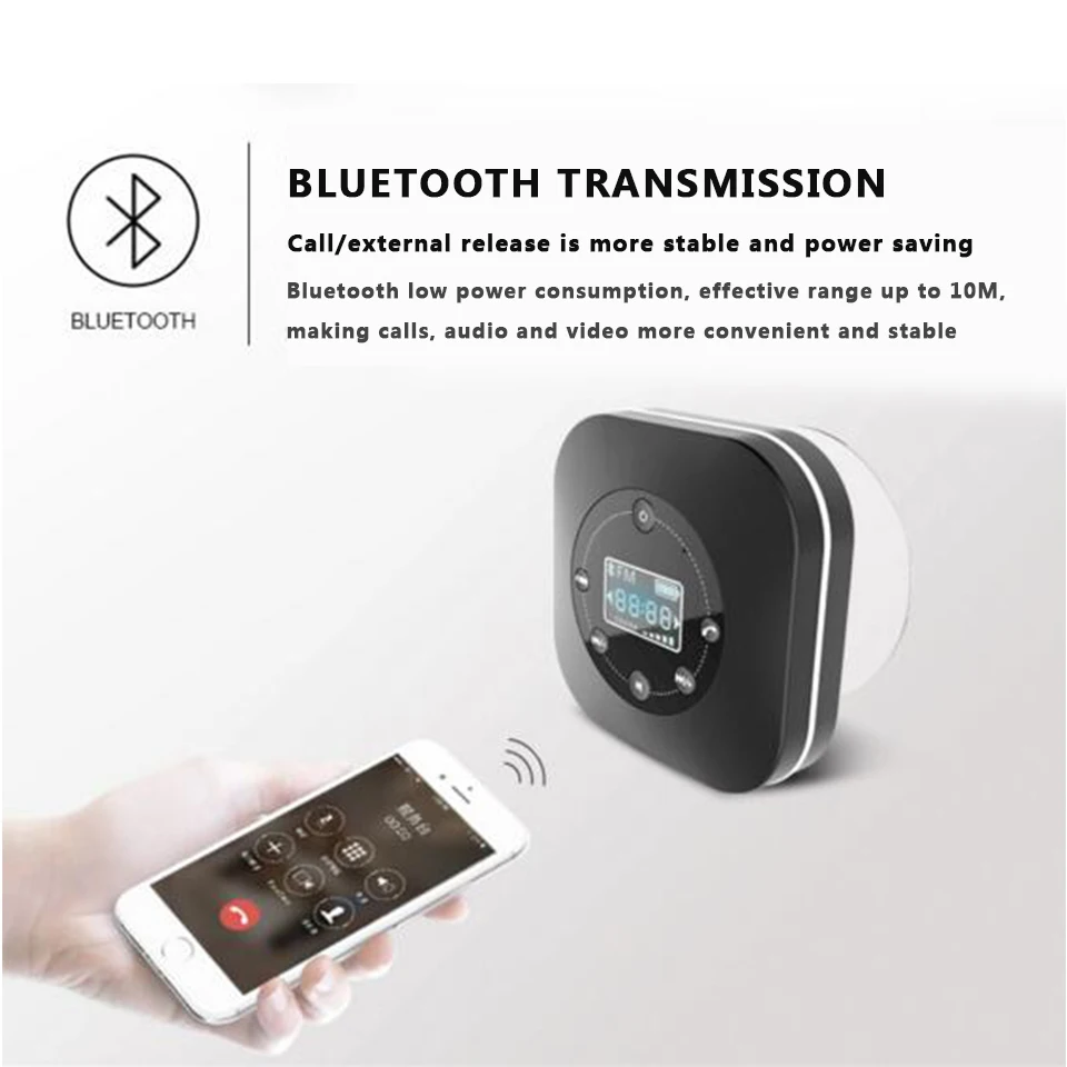 Беспроводная bluetooth-колонка, водонепроницаемая, на присоске, для душа, сабвуфер, Bluetooth колонка, Hi-Fi, объемная звуковая система, душевая колонка