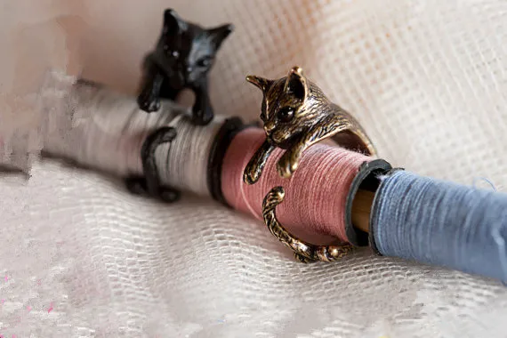 Animal Ring Vintage Cat Rings With Tail Anillos Punk Animal Rings for Women Anel Men Cat Rings Bague Bijoux