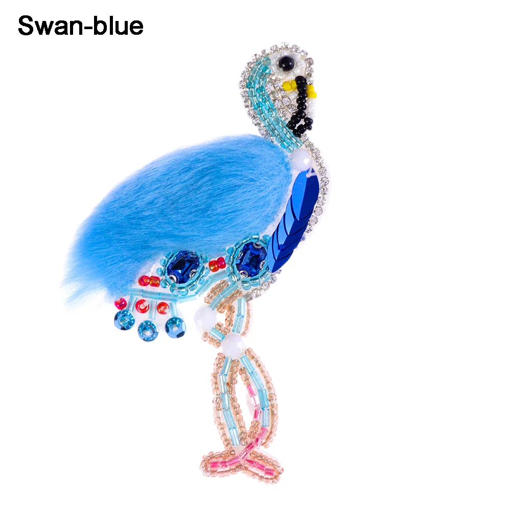 swan-blue Лебедь птицы аппликация вышивка блесток патч для одежды одежда пришить на железной нашивка украшения из ткани - Цвет: swan-blue