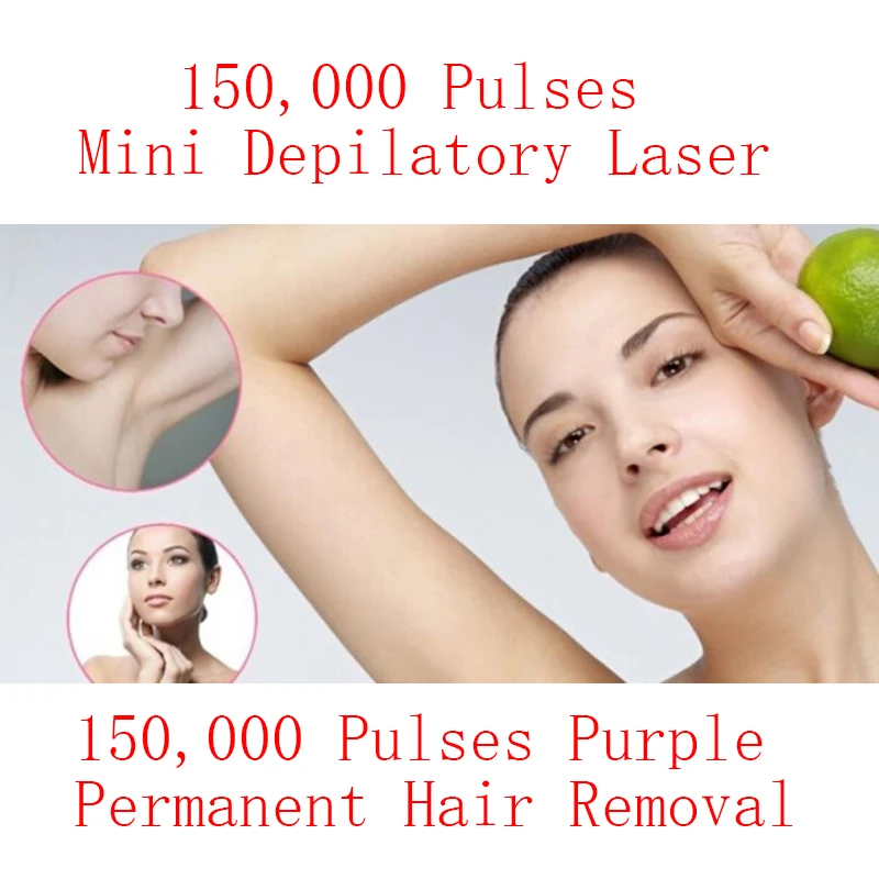 

Electric Laser Hair Epilator Depilador Permanent Hair Removal Device Purple Laser Machine Home 150000 Light Pulses Lamp Bikini