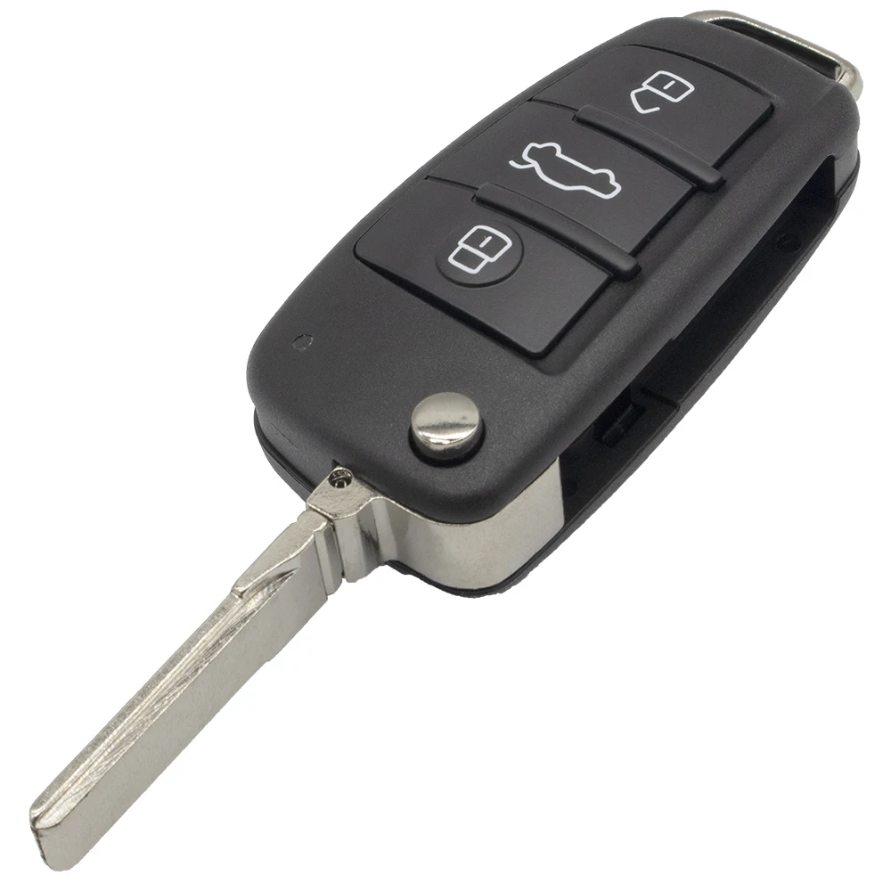 

WhatsKey 3 Buttons Flip Car Key Remote Folding Key Cover Shell Fob Case Key For Audi TT Q3 A8 A6 c5 c6 A4 b6 b7 b8 A3