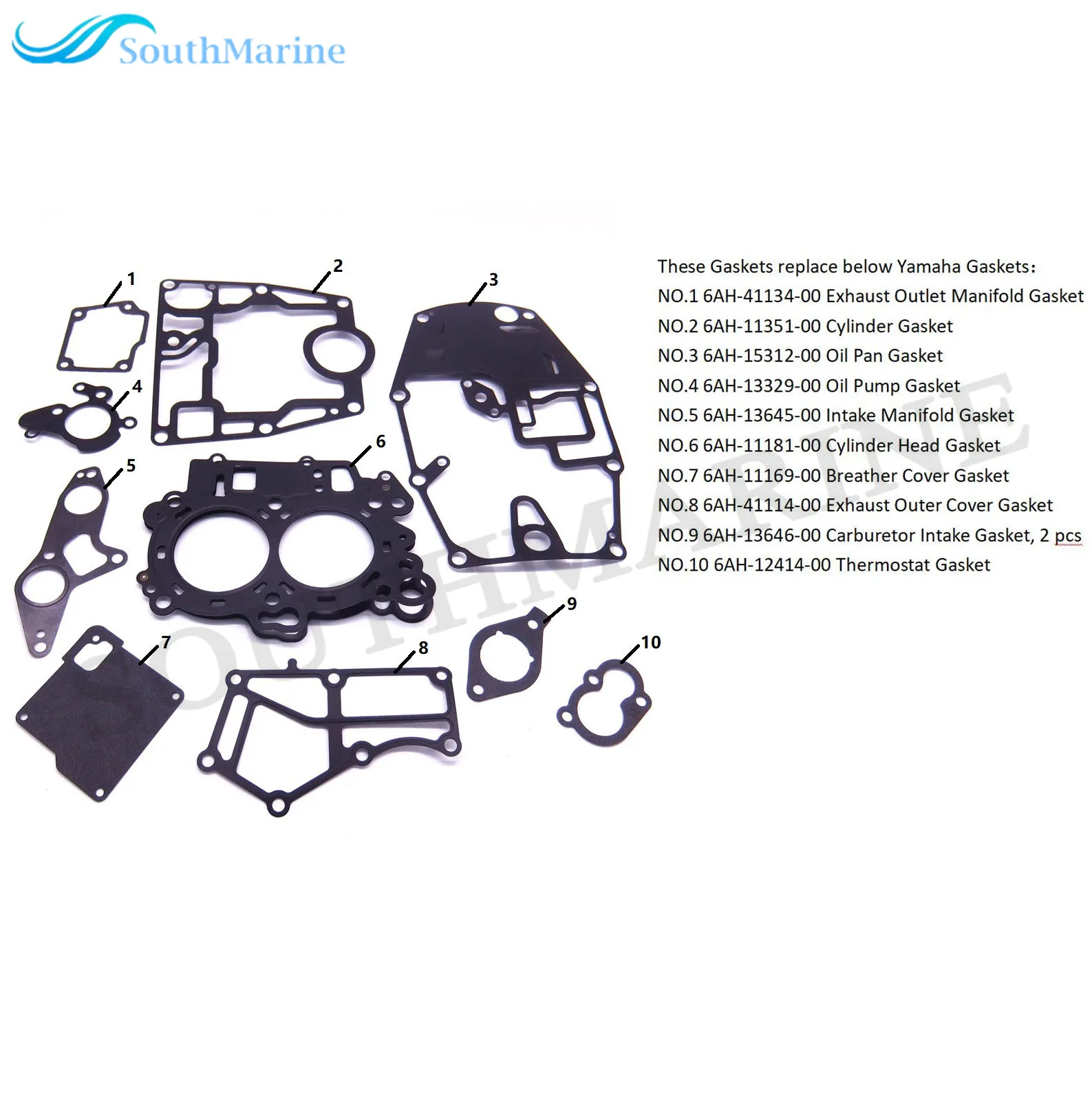 6AH-11181-00 Cylinder Head Gasket for Yamaha Outboard 4-Stroke 20HP F20 F15C 