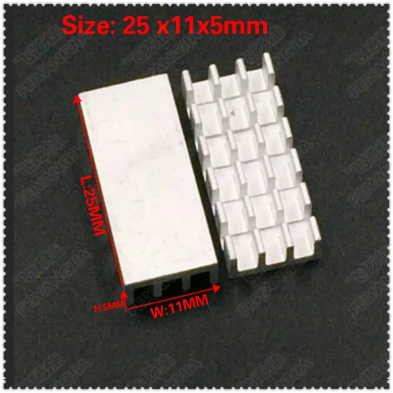 

(Бесплатная доставка) 200 шт. алюминиевые радиаторы IC Chip Cooler Охлаждающий радиатор алюминиевый радиатор для электронного компьютера 25*11*5 мм