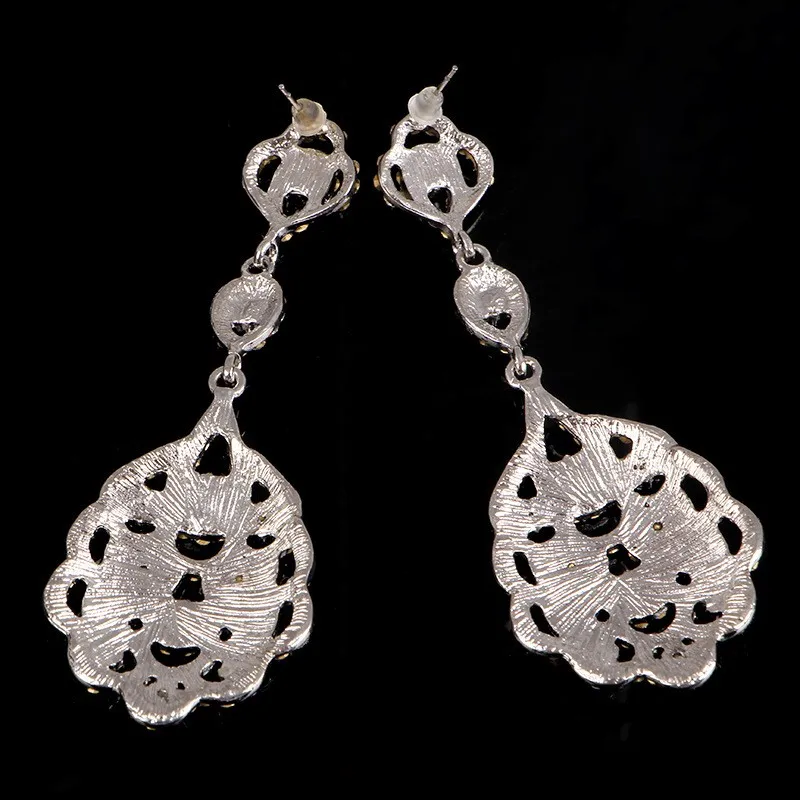  925 sterling silver vintage long earrings for women 585 gold plated Austrian crystal jewelry brincos de festa wedding bridal accessories gifts HB025 (4)