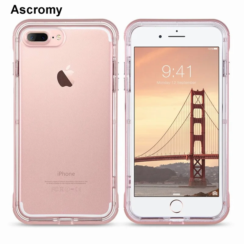 Ascromy For iPhone 8 Plus Case Frame Crystal Clear Rubber Hybrid Protective Case Cover for iPhone 7 X 6 S 6S 5 5S SE Accessories (6)