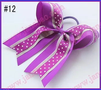 

Free shipping 240pcs 8''three layer glitter cheerleading hair bows cheerleader hair clips dance hair bows
