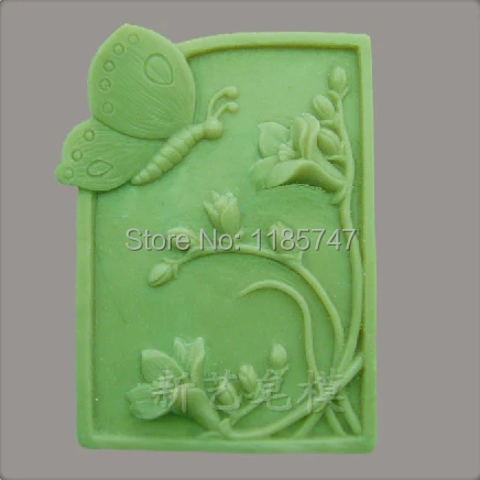 Hot !! New arrival butterfly on flower shaped soap mold silicone for | Дом и сад