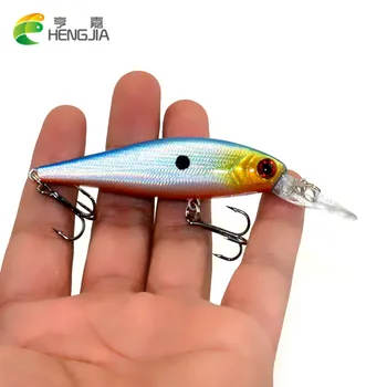

Hot Sale 10Pcs Floating Minnow Fishing Lure China Artificial Bass Minnow Wobblers Crankbait Fishing Tackle with Luminous 3D Eyes