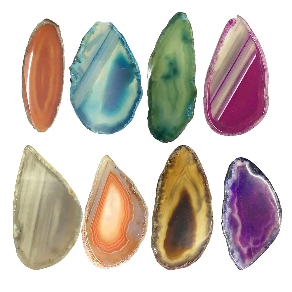 

1Pc Natural Agate Geode Polished Irregular Crystal Slice Brazil Healing Reiki Stone Quartz Pendant Mineral Home Decor 3-6cm R120