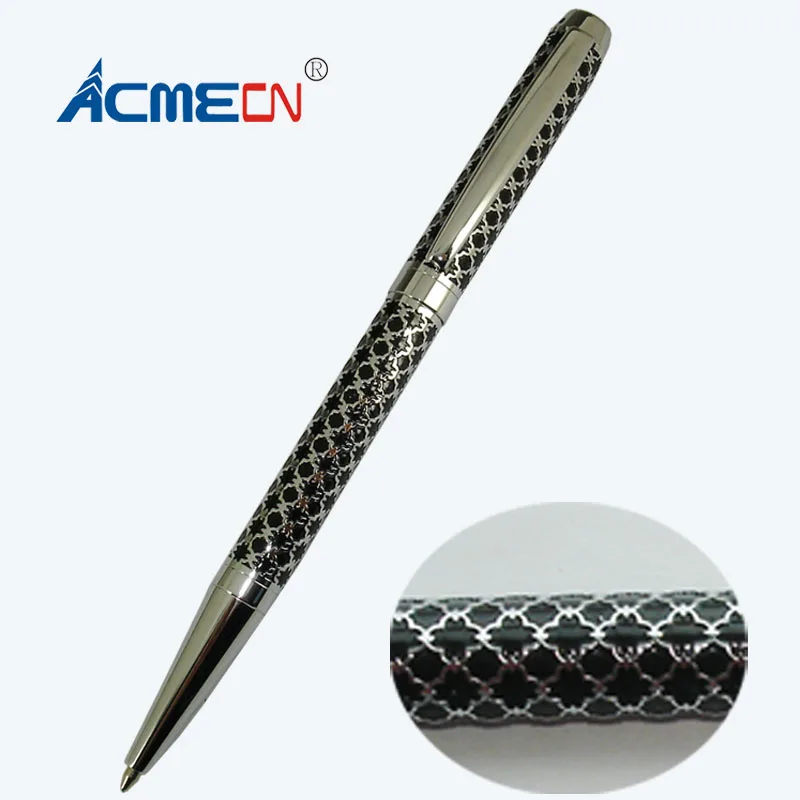 Unique Design Brass Ballpoint Pen Embossing Pattern 28g with brand