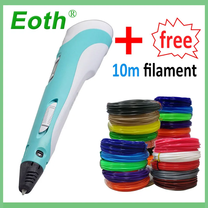 Kopen 3D Pen 1.75mm ABS PLA DIY Lcd scherm, USB Opladen 3D Printing Pen Filament met 12 v 2A Adapter Creatief Speelgoed Gift Voor Kinderen Ontwerp