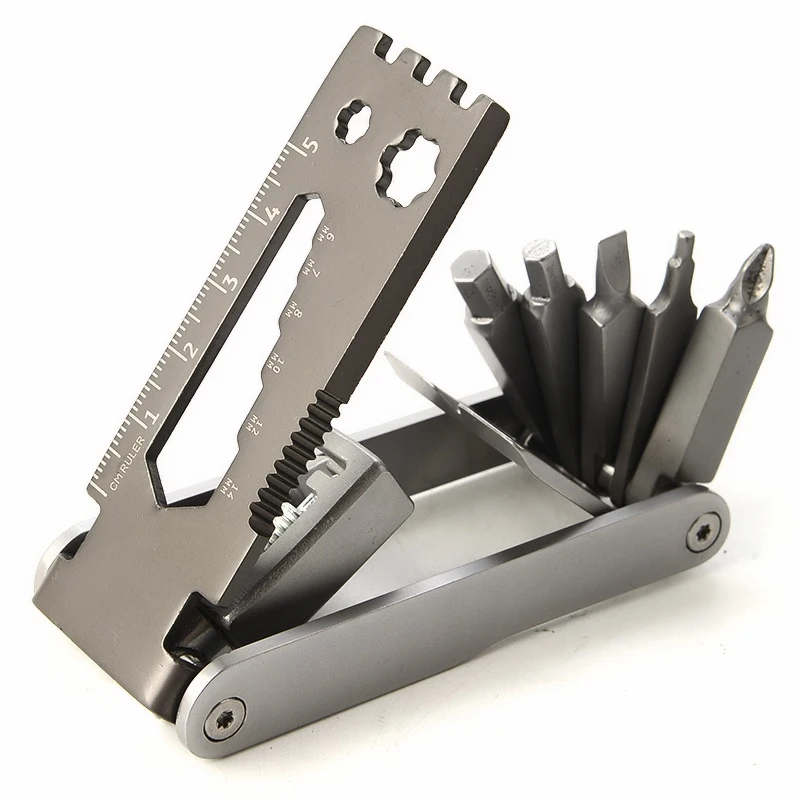 cheap 17 in 1 Bicycle Repair Tools Kit Multifunction Portable Bike Tool Screwdriver Combination Card MTB Mountain Cycling Repair Tool