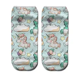 Модные 3D милые короткие носки женские Харадзюку принтом милых животных Теплые ботильоны забавные носки для женщин Подарки для девочек на