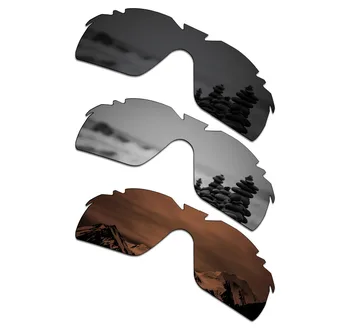 

SmartVLT 3 Pieces Polarized Sunglass Replacement Lenses for Oakley Radarlock XL Vented Black & Silver Titanium & Amber Brown