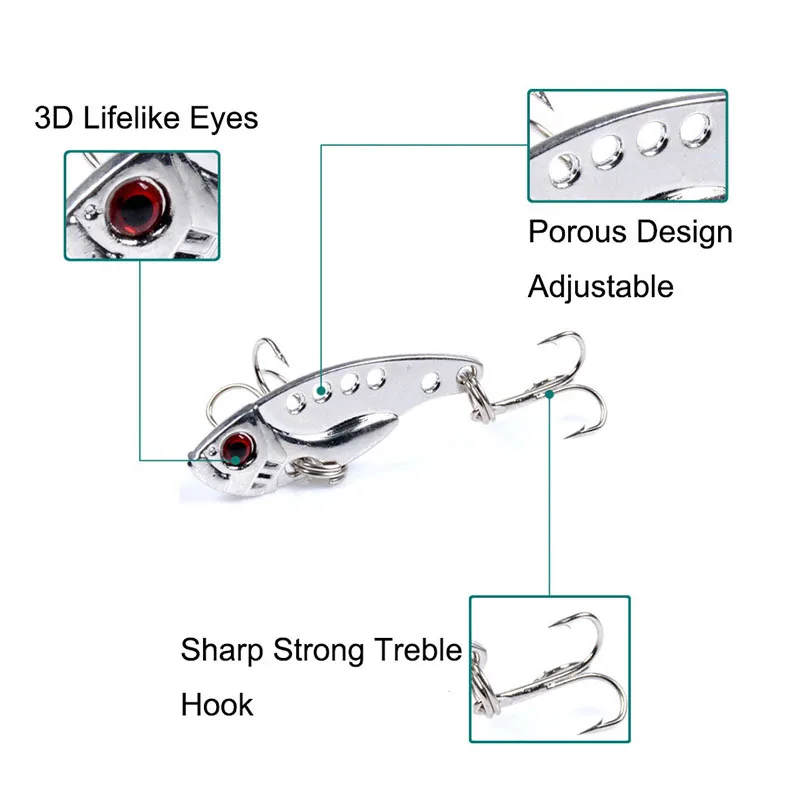 1 шт./лот 3,5 см 3,8 г Металлические VIB приманки 3D глаза яркие вибрации ложка приманка рыболовная приманка на окуня искусственная жесткая Приманка в виде цикады
