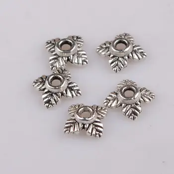 

Free Shipping Wholesale 1000Pcs Tibetan Silver Tone Tiny-Leaf End Bead Caps 6mm For Jewelry Making Craft DIY