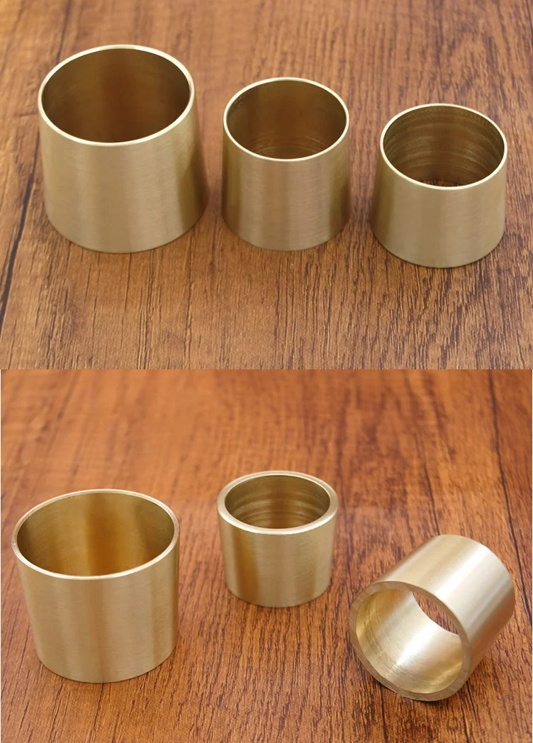 4Pcs/Lot Round Brass Tip Cap for Mid Century Modern Table Leg Feet Replacement Cover and Sofa