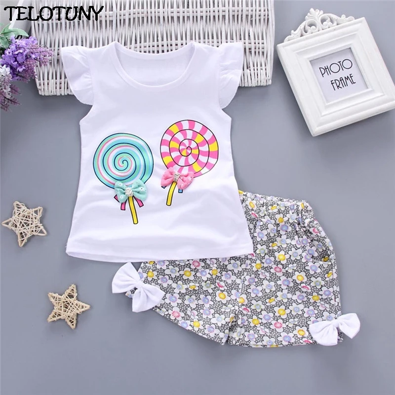 2 шт. футболка и шорты для девочек|clothes set|girls outfitsbaby girl outfit |