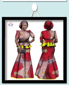 african dresses for women Dashiki v-neck skirt set sexy& club Bazin Riche africa print knee-length dress cotton 6xl BRW WY804