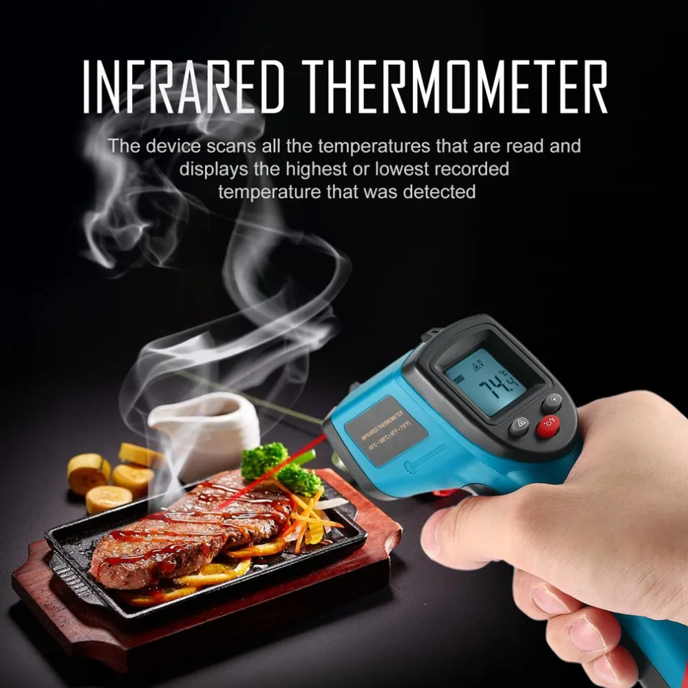 Цифровой измеритель температуры GM320 Бесконтактный лазерный ЖК-дисплей ИК лазерный цифровой измеритель температуры Датчик инфракрасный термометр