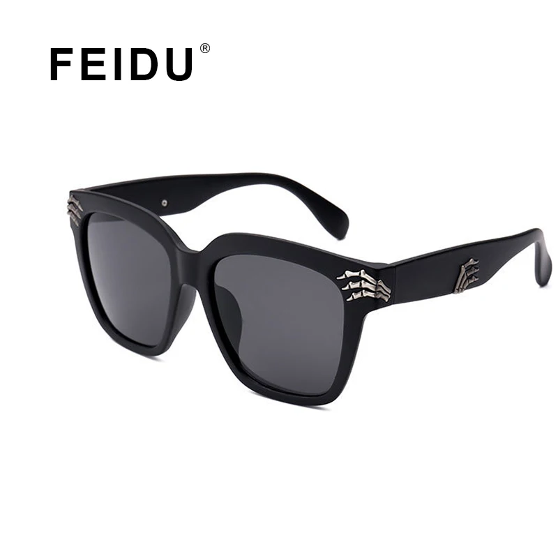 FEIDU 2016 New Fashion Finger Skeleton Sunglasses Retro glasses Brand designer Metal Frame Glasses Drive font