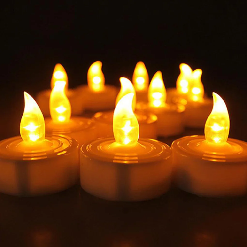 

2pcs Flickering Flameless LED Tea light Flicker Tea Candle Light Party Wedding Safety Home Decoration Candles Night Lights