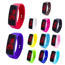 12 Colors New Fashion LED Sports Running Watch Date Rubber Bracelet Digital Wrist Watch Sports Watch Womens Mens Fitness Watch W