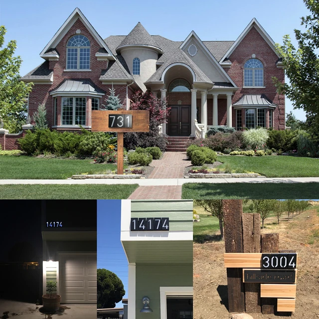 Solar Powered Door Numbers Light Solar Plate House Number Sign 6 Led