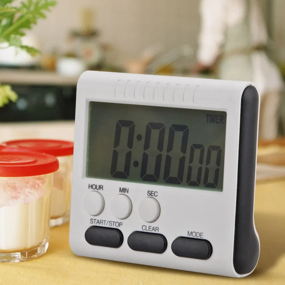 

Super Thin LCD Digital Screen Kitchen Timer Square Cooking Count Up Countdown Alarm Sleep Stopwatch English version