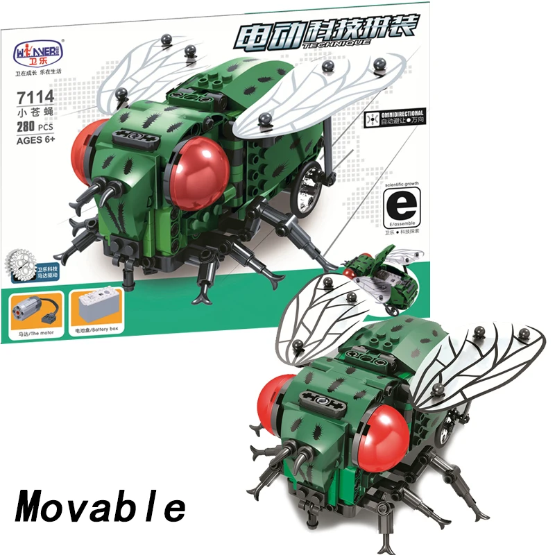 

Movable legoing Fly Technic Animal With Motor Battery Box 280pcs Building Blocks Bricks Educational DIY Toys for Children Gift