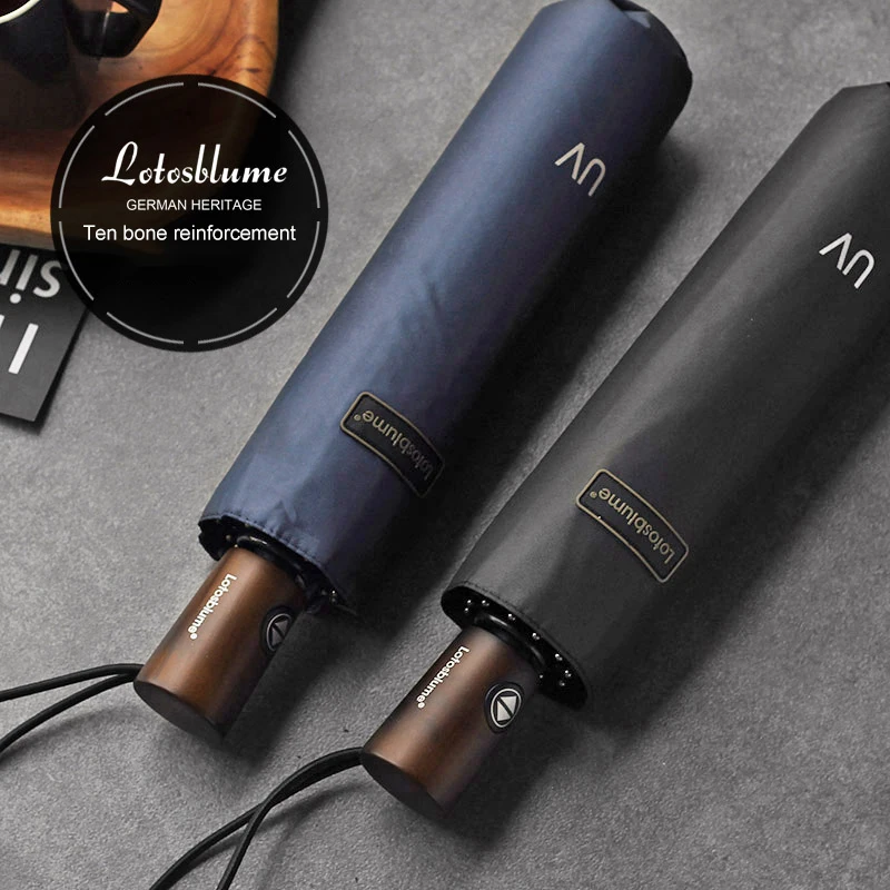 

Automatic Umbrella Men Business Style Wooden Handle Folding Umbrella Rain Women Anti UV Sun Umbrellas Male Sombrillas Para Boda