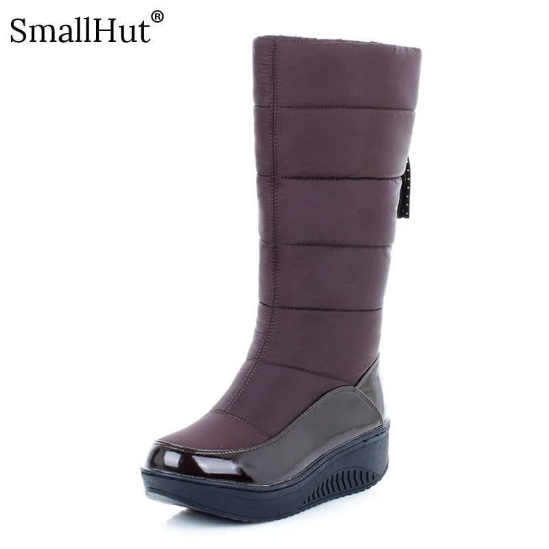 

Fringe Down Snow Boots Women Winter Elegant Platform New E144 Fashion Ladies Black Brown Orange Warm Long Plush Round Toe Boots