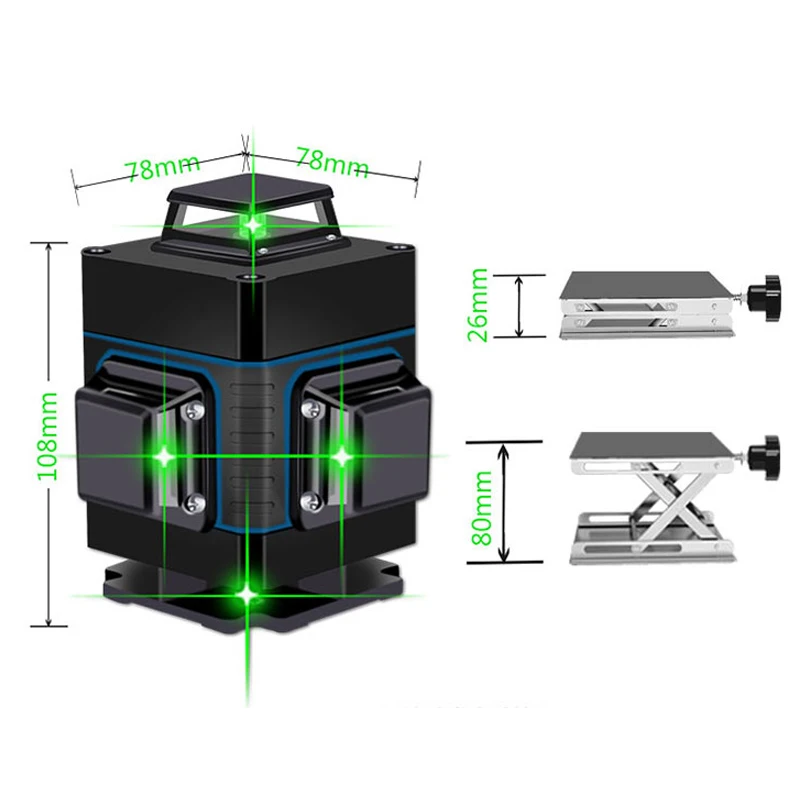 XEAST XE-12L 12 линий зеленая линия 4D самонивелирующийся 360 горизонтальный и вертикальный супер мощный лазерный уровень зеленый луч лазерный уровень
