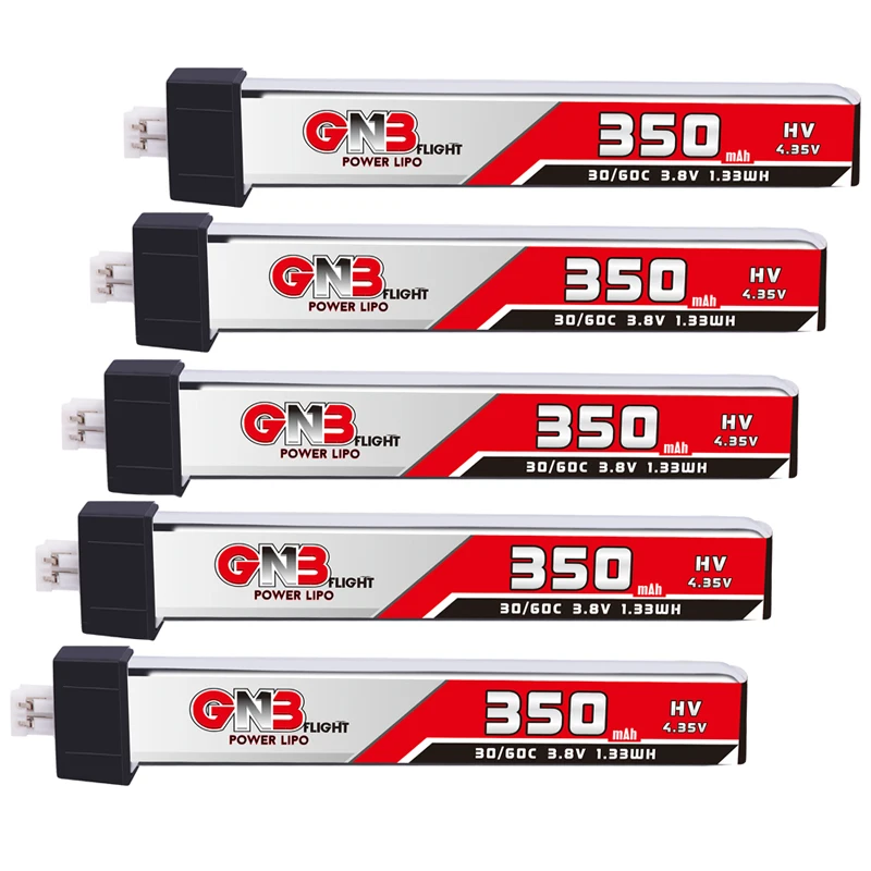 

5PCS GNB 350mAh 3.8V 30C/60C HV Lipo battery PH2.0 Plug for Eachine US65 Inductrix FPV Beta65S URUAV UR65 Mobula 7 Whoop Drone