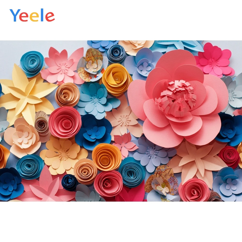

Yeele Flowers Backdrop Handmade Paper Flowers Baby Birthday Party Photography Background Photographic Backdrops for Photo Studio